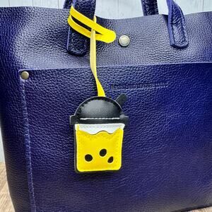 Pineapple Mango Lemon Boba Tea Bag Charm NEW Cute Purse Charm Fruity Boba Lover